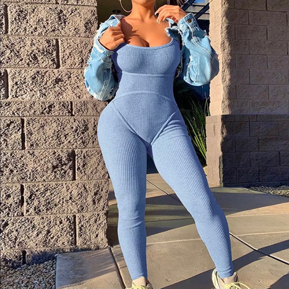 Blue Workout Jumpsuit